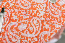 Load image into Gallery viewer, Orange Paisley Tablecloth
